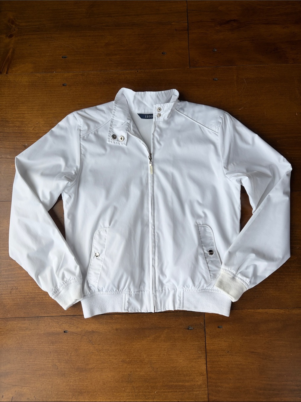 Izod White Ladies Lightweight Zip Bomber